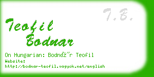 teofil bodnar business card